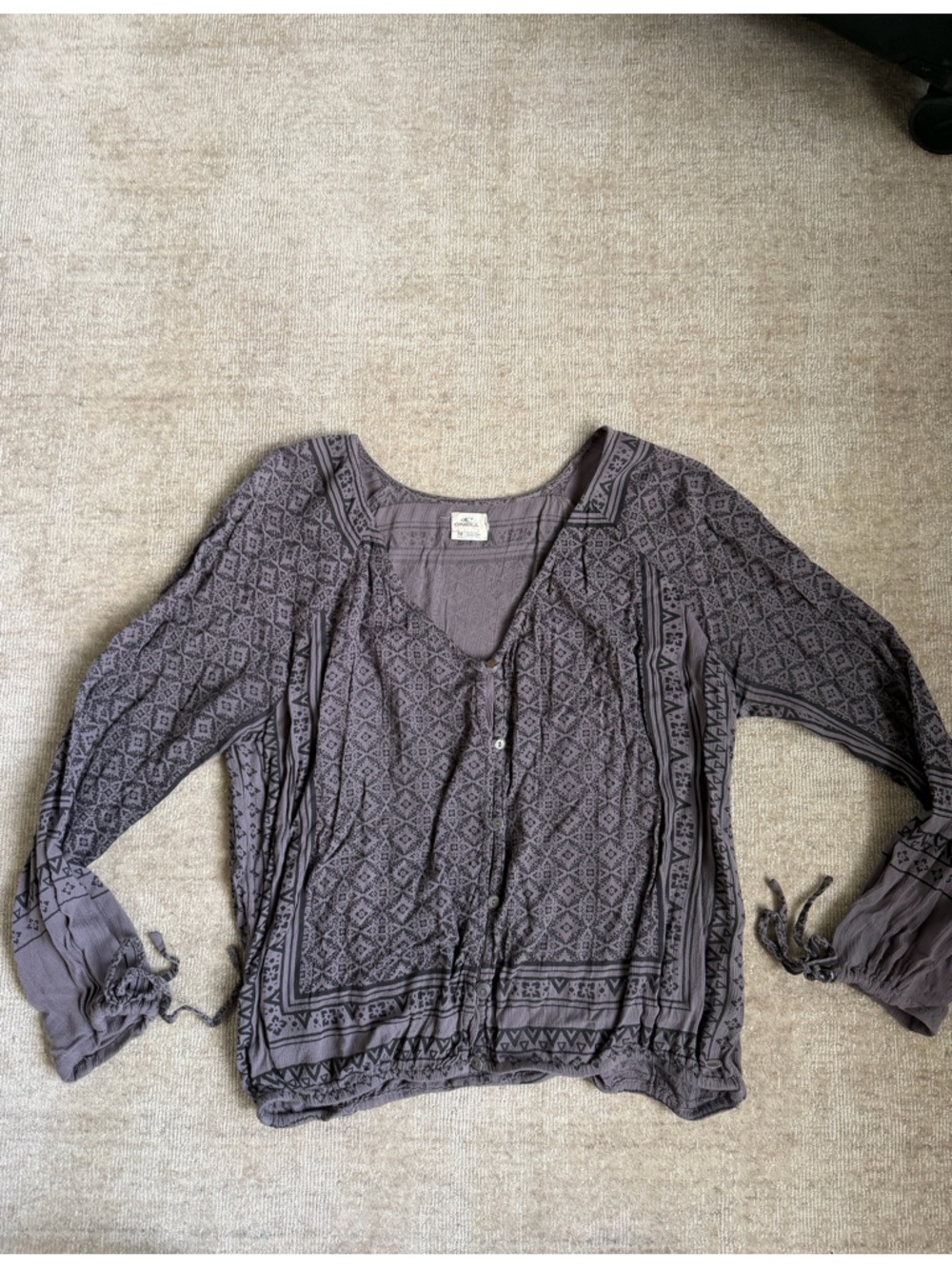 O'Neill Purple Patterned Scoop Neck